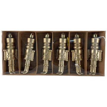 Adorno Para Árbol   Navideño De Cascanueces Gold Champagne x 6 und 