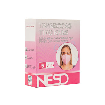 Tapabocas KN95 Color Rosado X 5 und  