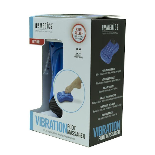 Masajeador Pies Mini Homedics HOMEDICS Individual x 1 Masajeador portátil, con rodillos que proporciona un masaje vibratorio que ayuda a mejorar el bienestar y aliviar la sensación de pies cansados y adoloridos.
