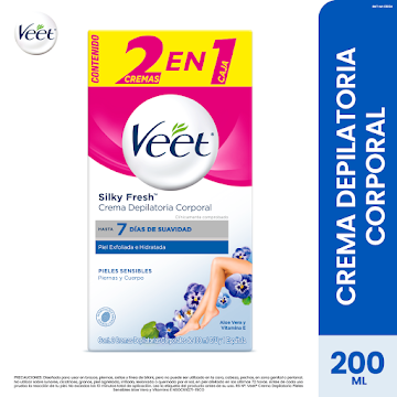 Crema Depilatoria Veet Corporal Piel Sensible 100 ml x 2 und  