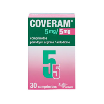 Coveram Servier Perindopril Arginina + Amlodipino 5mg/5mg Caja x 30 Comprimidos  