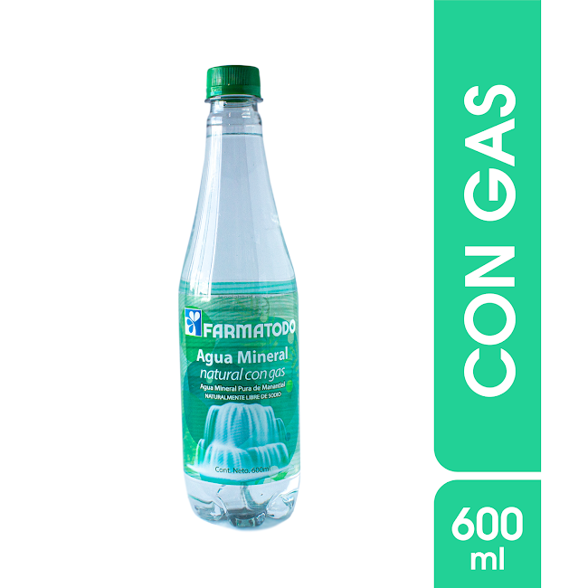 Agua Manantial 100% Mineral Natural Con Gas Farmatodo x 600 ml  