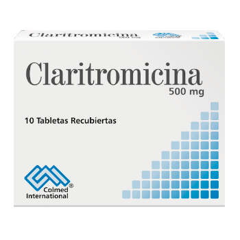 Claritromicina 500 mg Colmed Caja x 10 Tabletas Recubiertas  