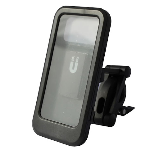 Soporte Holder Estuche Impermeable De Celular Para Bicicleta Moto GENERICO Unidad x 1 Lleva tu celular de una forma cómoda a tus rodadas con este genial Soporte para celulares, lo podrás instalar en tu bicicleta, moto o scooter sin ningún problema.