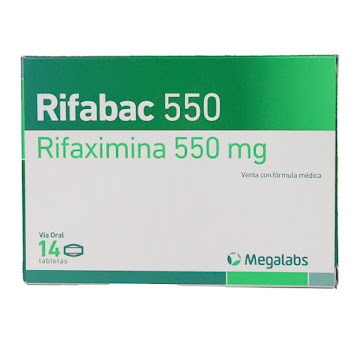 Rifabac Rifaximina 550mg Megalabs Caja x 14 Tabletas  