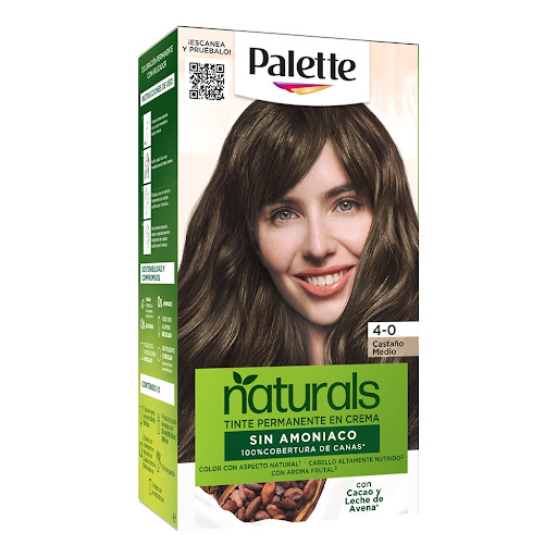 Tinte Palette Naturals Sin Amoniaco 4-0 Castaño Medio Caja x 1 und