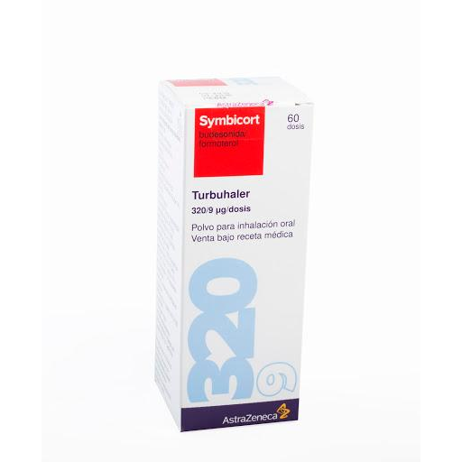 Symbicort Budesonida + Formoterol 320/9mcg Astrazeneca Frasco x 60 Dosis