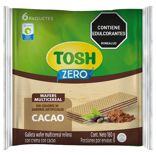 Galleta Tosh Wafer Multicereal Cacao Bolsa x 180 gr