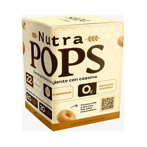 Cereal Nutra Pops Proteina  Nutramerican Caja x 500 gr