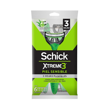 Máquina De Afeitar Schick Xtreme 3 Piel Sensible Blister x 6 und  