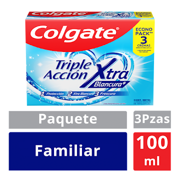 Crema Dental Colgate Triple Acción Extrablancura 100ml x 3 und  