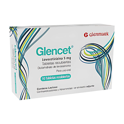 Glencet Levocetirizina 5 mg Glenmark Caja x 10 Tabletas