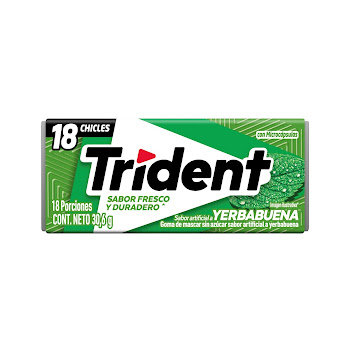 Chicle Trident Yerbabuena Paquete x 30.6 gr  