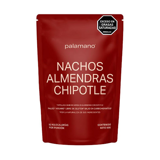 Nachos de Almendra  Palamano Snacks Sabor Chipotle x 90 gr Disfruta una experiencia única con nuestros Nachos de Almendras Chipotle, que combinan el sabor ahumado y un toque picante suave para deleitar tu paladar. Perfectos para un snack saludable que sorpren