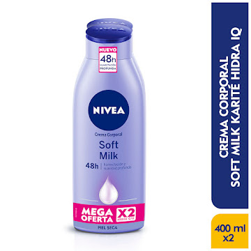 Crema Nivea Corporal Soft Milk Piel Seca 400 ml x 2 und  