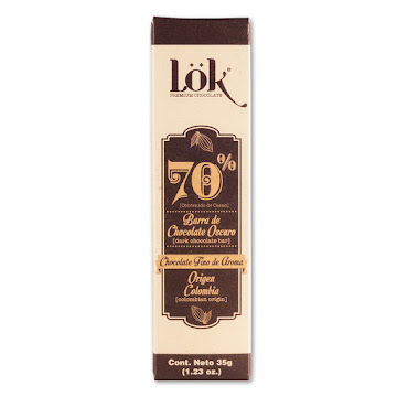 Barra De Chocolate Lok 70% Cacao De Colombia x 35 gr  