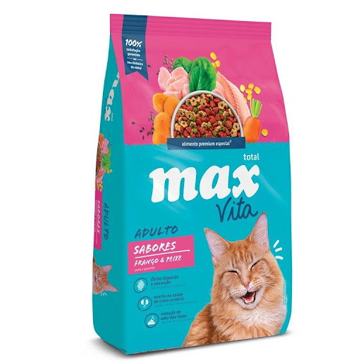 MAX F VITA ADULTO POLLO Y PESCADO 1 KG MAX  x 1 Para gatos adultos con sabor a pollo y pescado.Excelente digestión y absorciónAyuda en la salud del sistema urinarioReducción del olor de las heces