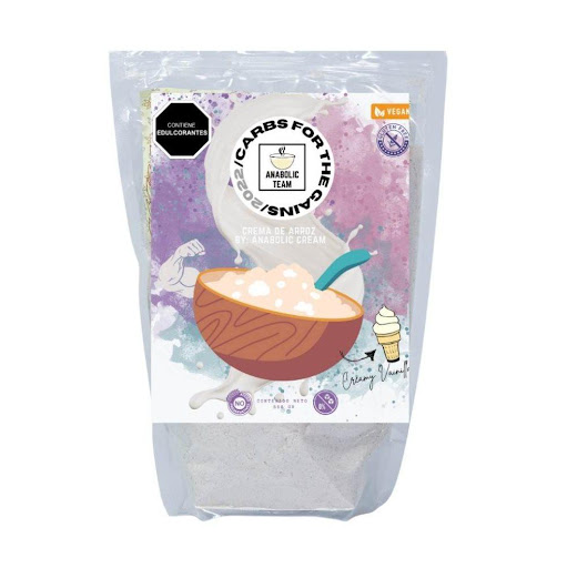 Crema de arroz sabor Creamy Vainilla instantanea bolsa x 550 gr by: Anabolic Cream Anabolic Cream Bolsa x 550 gr CREMA DE ARROZ SABOR VAINILLA CREAMY X 550 GR. UNA CREMA DE ARROZ HIDROLIZADA PARA HACER EN OCACIONES EN QUE NO TIENES COMO COCINARLA. SOLO AGREGA AGUA Y MEZCLA, ELLA SOLA VA TOMANDO LA TEXTURA DE PAP