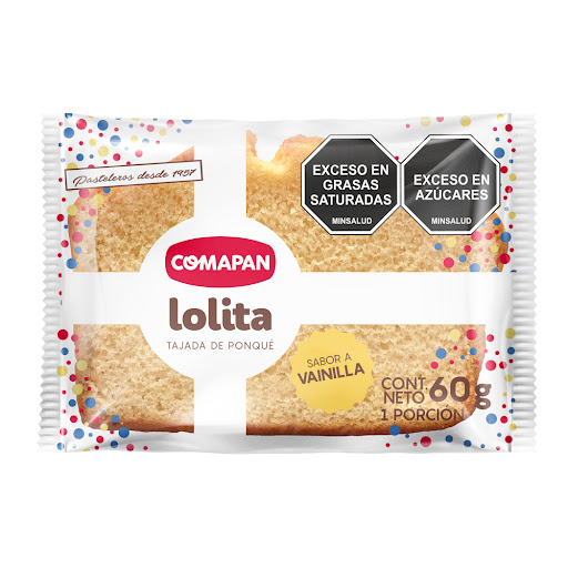 Ponque Tajado Lolita   Comapan Vainilla x 60 gr