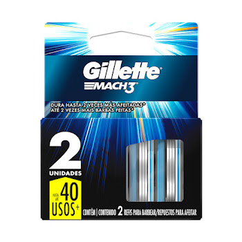 Repuestos para cuchilla de Afeitar GILLETTE Mach 3 con 3 Hojas Caja x 2 und  