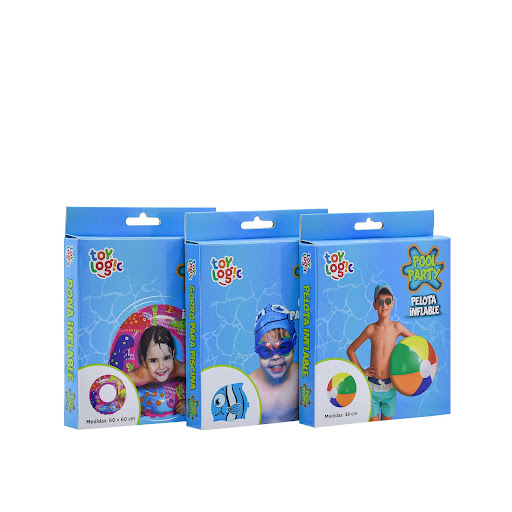 Kit De Natación Pelota + Gorro + Flotador Dona Toy Logic Caja x  Pelota de piscina diseño clásico y tamaño mediano fácil de almacenar Fácil de inflar con boquilla de seguridad para evitar hundimiento Disfruta días enteros de piscina mientras compites y juegas con t