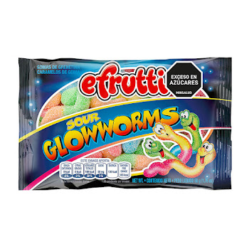 Gomas E.Frutti Sour Glow Worms Paquete x 50 gr  