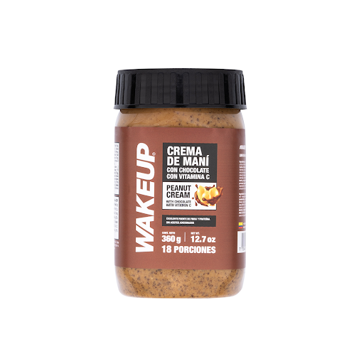 Crema De Maní Sabor Chocolate Frasco Wake Up x 360 gr