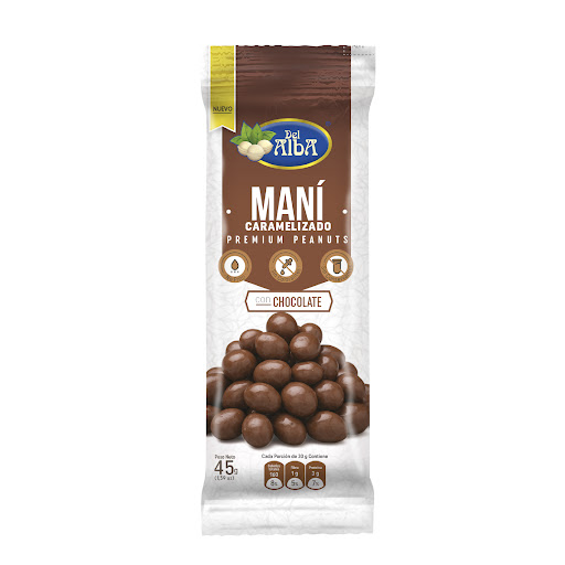 Pasabocas Del Alba Maní Caramelizado Con Chocolate x 45 gr