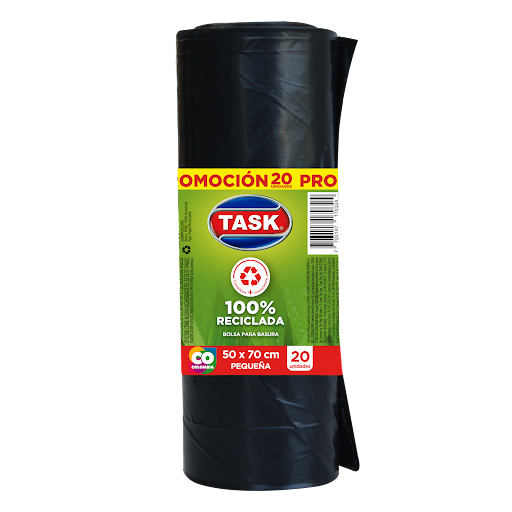 Bolsa de Basura Taskara Pequeña Task Negra 50x70 x 20 und