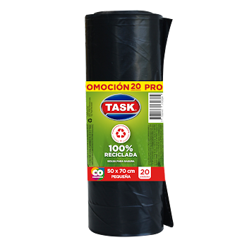 Bolsa de Basura Taskara Pequeña Task Negra 50x70 x 20 und  