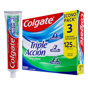 Crema Dental Colgate Triple Acción Caja 125 ml x 3 und  