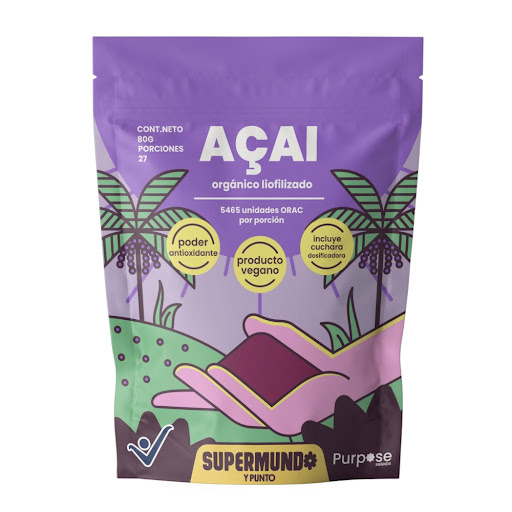 Açai Orgánico Purpose Liofilizado Doypack x 80 gr
