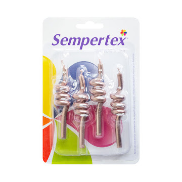 Velitas Sempertex Espiral Dorado Rosa x 4 und  