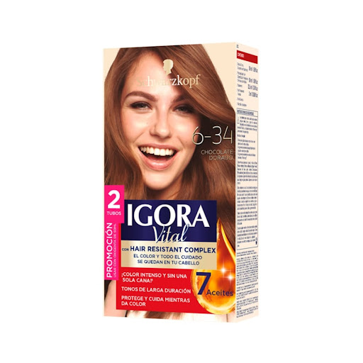 Tinte Igora Vital 6-34 Chocolate Dorado Caja x 1 und
