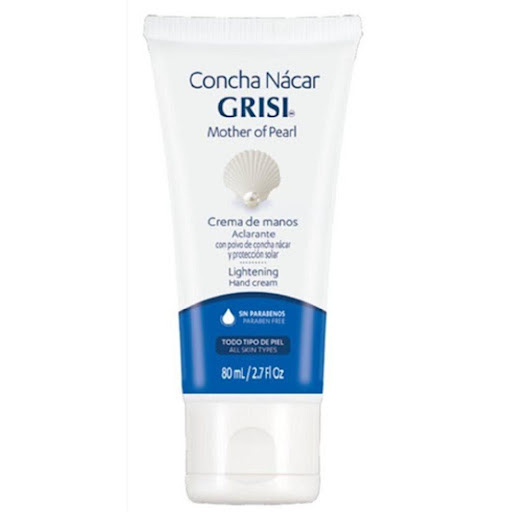 Crema de Manos Concha de Nacar 80ml - Grisi Grisi Tarro x 1 Presentación:80ml
Su formula con polvo de concha de nácar ayuda a desvanecer manchas ocasionadas por el sol, cicatrices e imperfecciones de la piel. 
humecta las manos, dejándolas suaves y tersas.
Pue