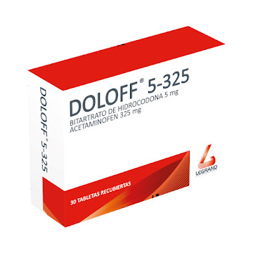 Doloff Bitartrato de Hidrocodona + Acetaminofén 5mg/325mg Legrand Caja x 30 Tabletas  