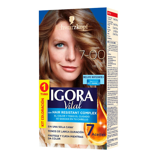 Tinte Igora Vital 7-00 Rubio Mediano Caja x 1 und