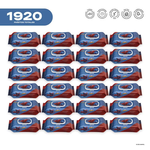 Pack x24 Pañitos Húmedos Marvel Cosmos Spider-Man CMS COSMOS Flow-Packs x 80 unidades undefined