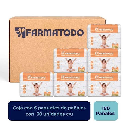 Pañal Farmatodo Premium Etapa 4 Talla XG x 30 Und. Farmatodo Caja x 6 Elaborados con tecnología de rápida absorción y máxima retención de la orina, manteniendo al bebé seco y protegido de filtraciones. Su capa transpirable permite que el aire pase a través del pañal, se