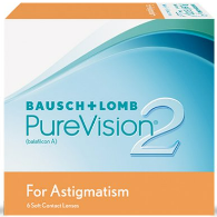 Lente de Contacto Purevision 2 For Astigmatism +0.25 -0.75 20 Caja x 6 Lentes  