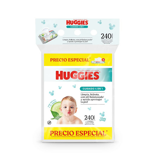 Toallitas Húmedas Huggies Cuidado 4 en 1 Desechables Paquete x 240 und