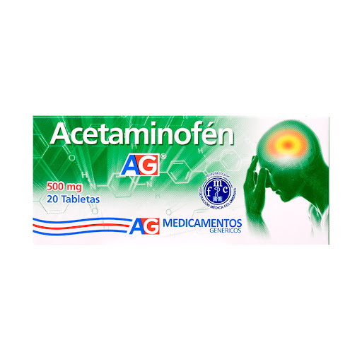 Acetaminofén 500 mg Ag Caja x 20 Tabletas