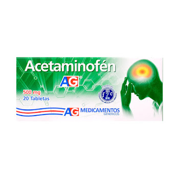 Acetaminofén 500 mg Ag Caja x 20 Tabletas  