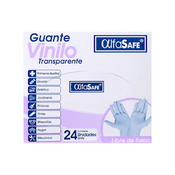 Guante Vinilo Alfasafe Talla S Caja x 24 und  