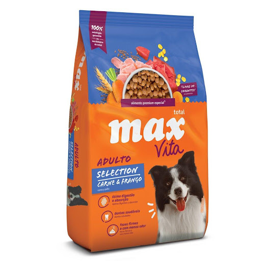 MAX C VITA ADULTO SELECTION CARNE Y POLLO 18 KG MAX  x 1 Alimento para Adultos de todas las razas con extractos naturales vegetales que hacen el día a día de tu mascota completo y feliz: desde el plato limpio hasta la formación de heces firmes y con menos o