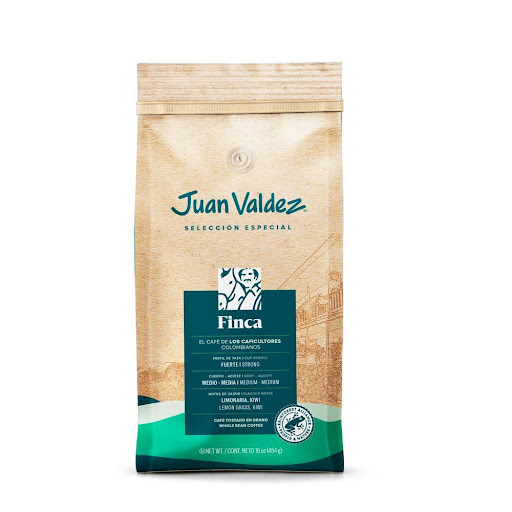 Café Finca Juan Valdez Grano 454 gr Juan Valdez 1 bolsa 454 gr x 1 Las fincas que producen este café aplican principios sociales, económicos y ambientales para garantizar el trato justo a trabajadores y el manejo responsable de los recursos naturales.  Característica