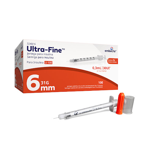 Jeringa Ultra-Fine 6mm x 31G 0.3ml Bolsa x 10 und