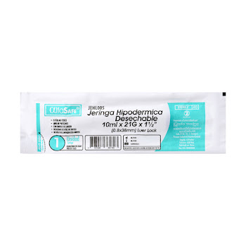 Jeringa Hipodérmica Alfasafe 10ml x 21g x 1und  