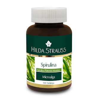 Spirulina Microalga Espirulina 550 mg Hilda Strauss Frasco x 100 Tabletas  