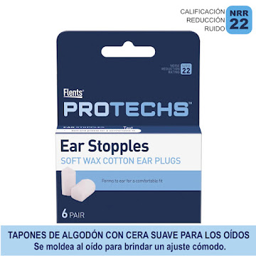 Tapones Para Oídos Algodón Y Cera Protechs Par Caja x 6 und   